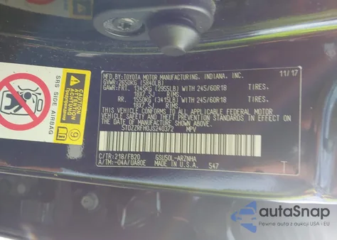 2018 Toyota Highlander Le из США, поврежденный, VIN 5TDZZRFH0JS240372